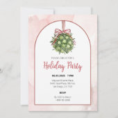 Coquette Mistletoe Waterverf Kerstuitnodiging Kaart (Voorkant)