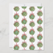 Coquette Mistletoe Waterverf Kerstuitnodiging Kaart (Achterkant)