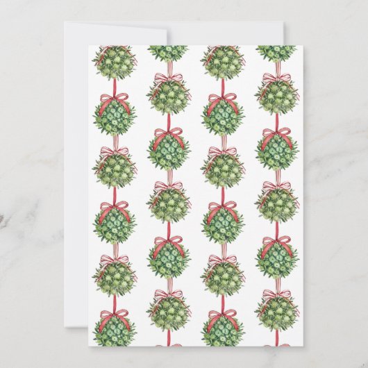Coquette Mistletoe Waterverf Kerstuitnodiging Kaart (Achterkant)