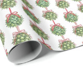 Coquette Mistletoe Waterverf Wrapping Paper Cadeaupapier (Rol Hoek)
