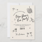 Coquette moderne typografie New Yeats Eve party Kaart (Voorkant)