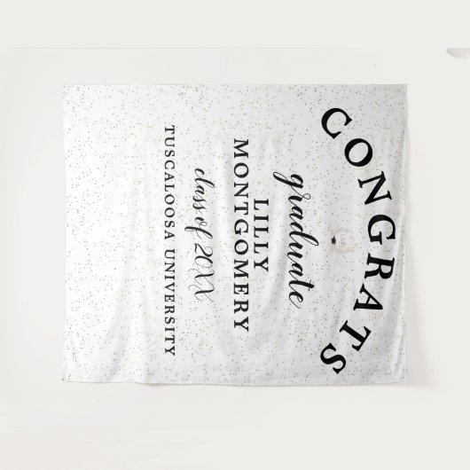 Coquette Monogram Afstuderen Foto Achtergrond Wandkleed (Voorkant (horizontaal))