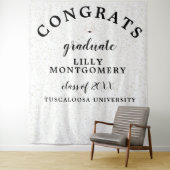 Coquette Monogram Afstuderen Foto Achtergrond Wandkleed (In situ)