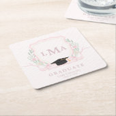 Coquette monogram Afstuderen Kartonnen Onderzetters (Schuin)