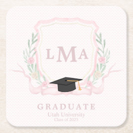 Coquette monogram Afstuderen Kartonnen Onderzetters