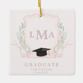 Coquette monogram Afstuderen Keramisch Ornament (Voorkant)