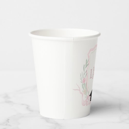 Coquette monogram Afstuderen Papieren Bekers (Rechts)