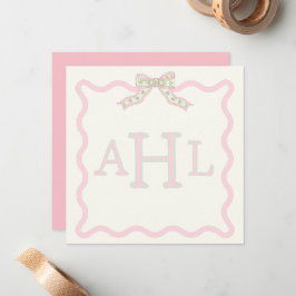 Coquette Monogram Fotobericht Kaart Notitiekaartje