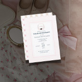 Coquette Monogram Graduation Party Invitation Kaart