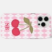 Coquette Monogram Pink Jacquard Pink Cherry Case-Mate iPhone Case (Achterkant (horizontaal))