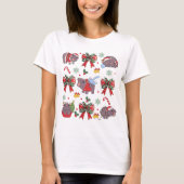 Coquette Moo Deng en kerstboom T-shirt (Voorkant)
