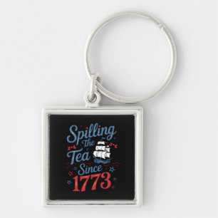 Coquette morsen van de thee sinds 1773 4 juli sleutelhanger