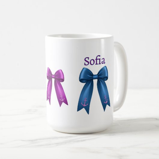 Coquette Nautical Bow! Koffiemok (Voorkant rechts)