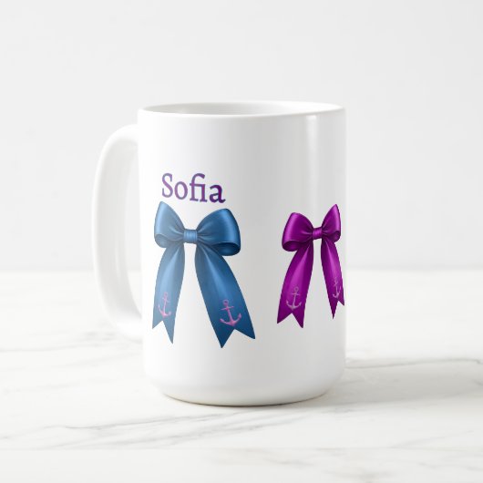 Coquette Nautical Bow! Koffiemok (Voorkant links)