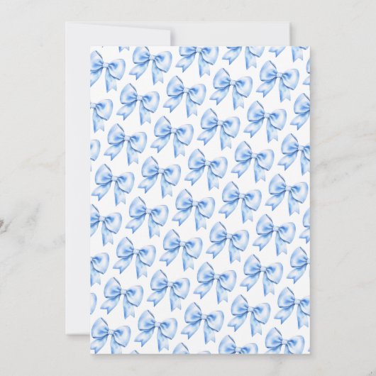 Coquette Navy Blue Bow Sweet 16 verjaardag Kaart (Achterkant)