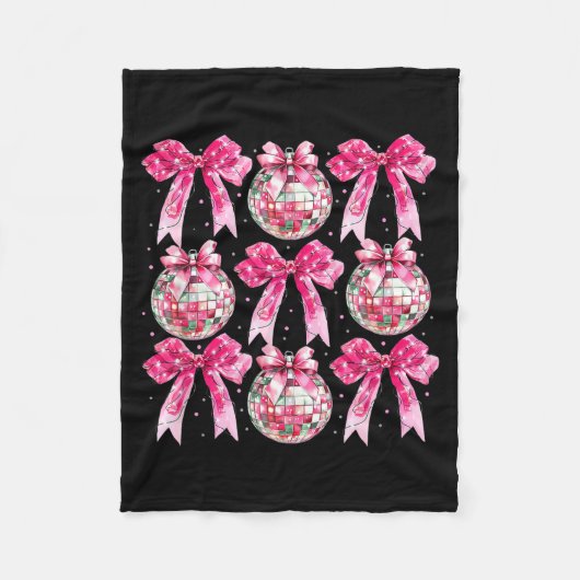 Coquette New Year 2026, Retro New Years, Disco Bal Fleece Deken (Voorkant)