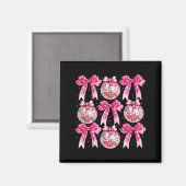 Coquette New Year 2026, Retro New Years, Disco Bal Magneet (Voorkant / Achterkant)