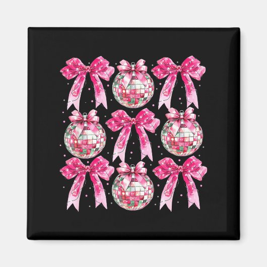 Coquette New Year 2026, Retro New Years, Disco Bal Magneet (Voorkant)