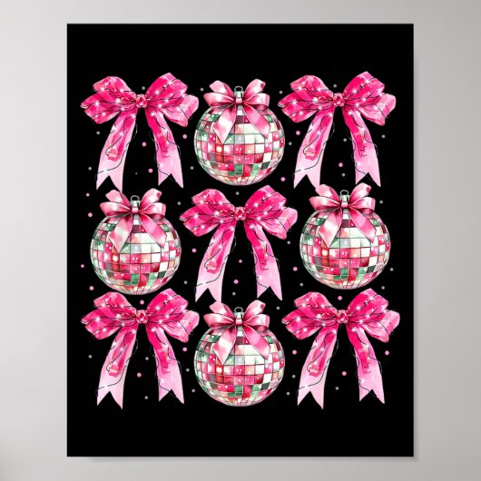 Coquette New Year 2026, Retro New Years, Disco Bal Poster (Voorkant)