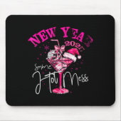 Coquette New Year Same Hot Mess 2025 Funny New Yea Muismat (Voorkant)