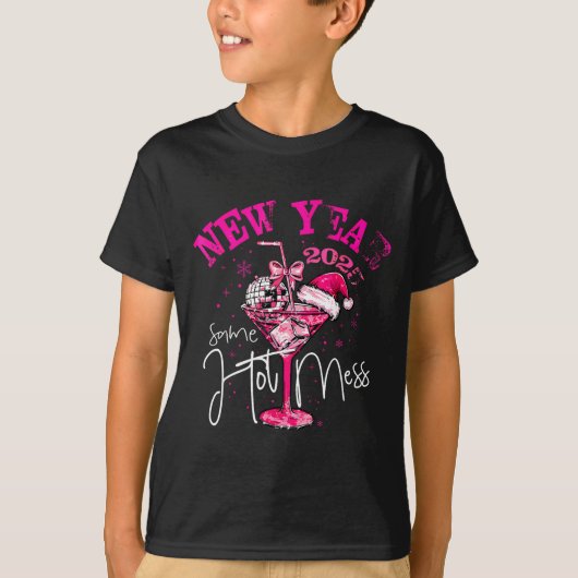 Coquette New Year Same Hot Mess 2025 Funny New Yea T-shirt (Voorkant)