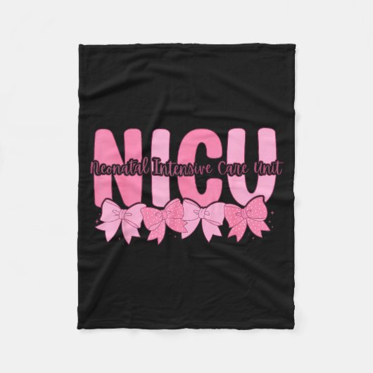 Coquette Nicu Nurse Nk Bow Neonatal Intensive Care Fleece Deken (Voorkant)