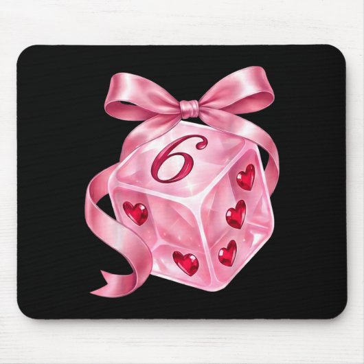 Coquette Nk Dice Bow Hearts 6 7 Preppy Valentine Y Muismat (Voorkant)