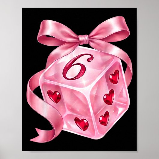 Coquette Nk Dice Bow Hearts 6 7 Preppy Valentine Y Poster (Voorkant)