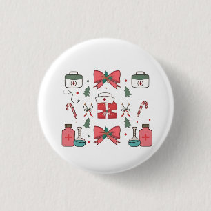 Coquette Nurse Bow Custom Nurse Kerstmis Ronde Button 3,2 Cm