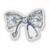 Coquette Nurse Stethoscope Bow Sticker (Voorkant)