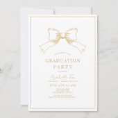 Coquette Ocher Bow Ribbon Graduation Party Kaart (Voorkant)