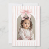 Coquette ONEderful Pink Bow Girl 1st Birthday Kaart (Achterkant)