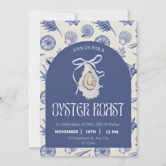 Coquette Oyster Roast Party Uitnodiging (Voorkant)