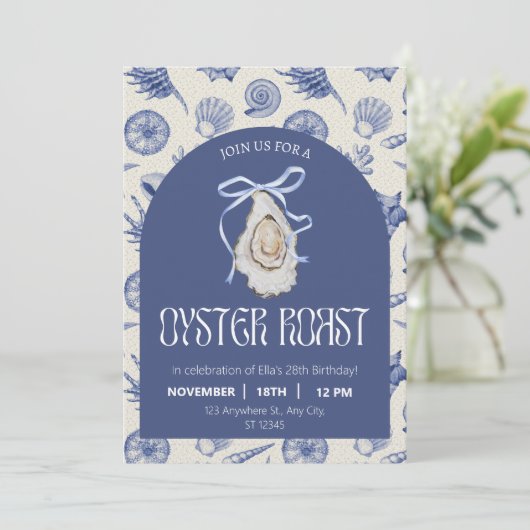 Coquette Oyster Roast Party Uitnodiging (Staand voorkant)