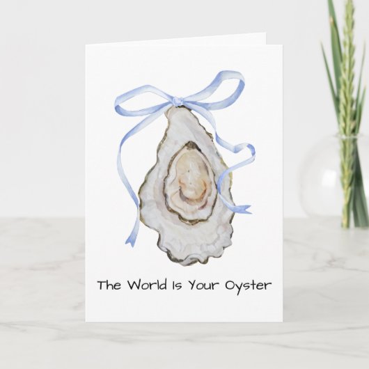 Coquette Oyster Waterverf Bedankkaart (Voorkant)