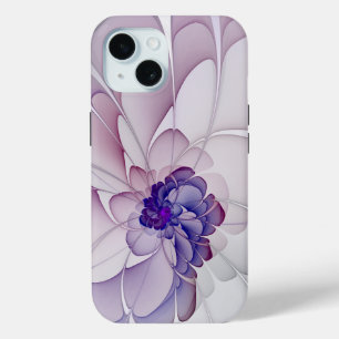 Coquette Paarse Abstracte Bloemen iPhone 15 Case