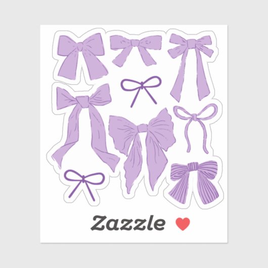 Coquette Paarse Bogen Romantisch Sticker (Vel)