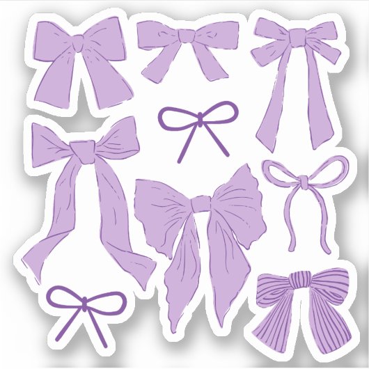 Coquette Paarse Bogen Romantisch Sticker (Voorkant)