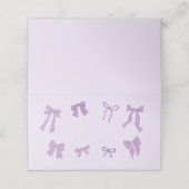 Coquette Paarse Bow Theme Party Eten Label Plaatskaartje (Buitenkant ongevouwen)