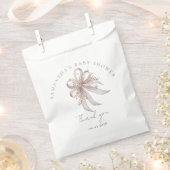Coquette paarse strik baby shower bedankzakje (Geknipt)