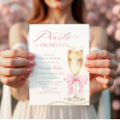 Coquette Parels en Prosecco Bruidsfeest Kaart