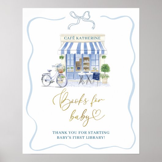 Coquette Parijse cafe Boeken voor Baby Poster (Voorkant)