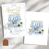 Coquette Parijse cafe Frans Blauw Baby shower Kaart