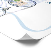 Coquette Parijse cafe Frans Blauw Welkomstbord Poster (Hoek)