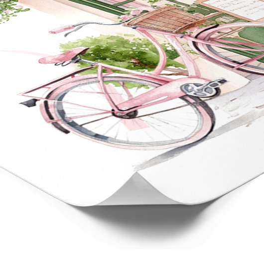 Coquette Parijse cafe Frans Roze Welkom Teken Poster (Hoek)