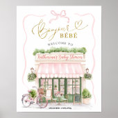 Coquette Parijse cafe Frans Roze Welkom Teken Poster (Voorkant)