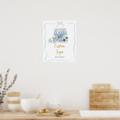 Coquette Parijse cafe Franse aangepaste aanplakbil Poster (Keuken)