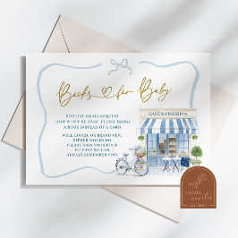 Coquette Parijse cafe Franse Blauwe Boeken voor ba Informatiekaartje