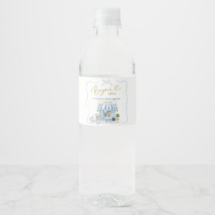 Coquette Parijse cafe Franse Blauwe Fles Label Waterfles Etiket