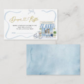 Coquette Parijse cafe Franse Blauwe Luier Raffle E Informatiekaartje (Voorkant / Achterkant)